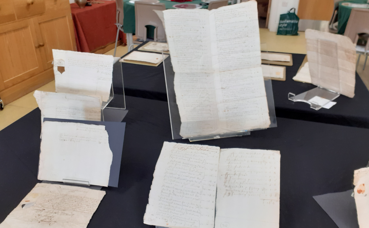 Archival material on display